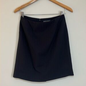 Navy blue pinstriped pencil skirt